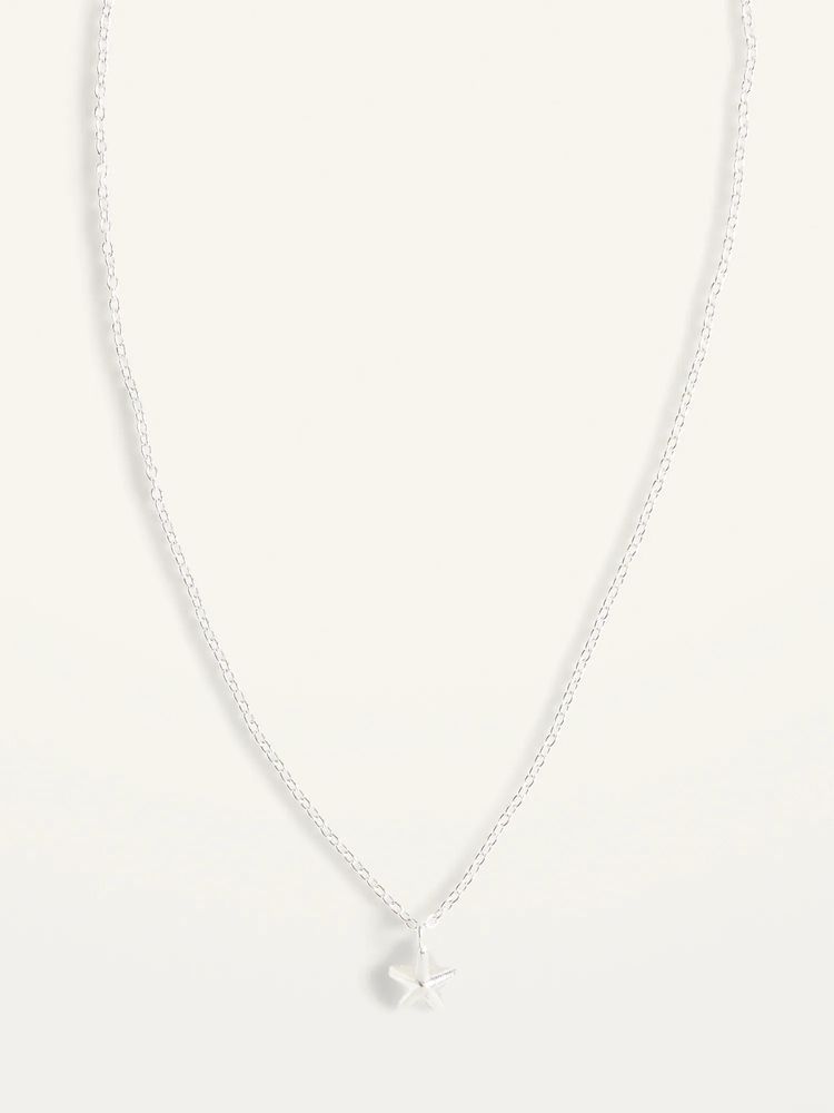 Sterling Silver Star Pendant Necklace For Women