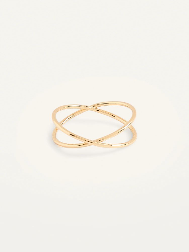 Real Gold-Plated Infinity Band Ring for Women