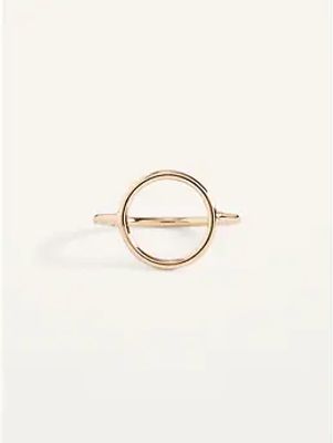 Gold-Toned Circle Ring For Women
