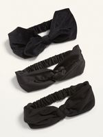 Fabric-Covered Head Wrap 3-Pack for Women