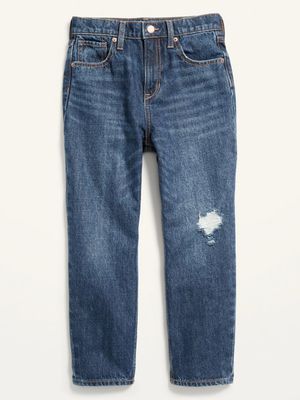 High-Waisted Slouchy Straight Ripped Jeans for Girls