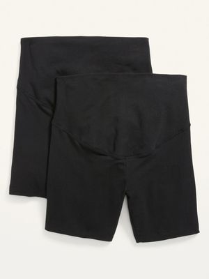 Maternity Full-Panel Biker Shorts 2-Pack - 6-inch inseam