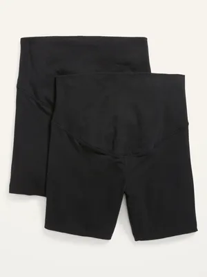 Maternity Full-Panel Biker Shorts 2-Pack -- 6-inch inseam