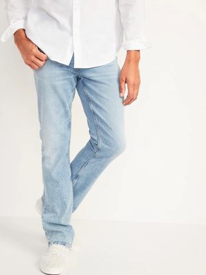 Light-Wash Built-In Flex Boot-Cut Jeans for Men