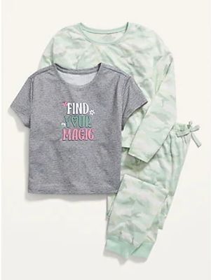 3-Piece Printed Pajama Set for Girls