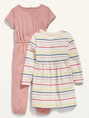 2-Piece Jersey Dress and One-Piece Set for Toddler Girls