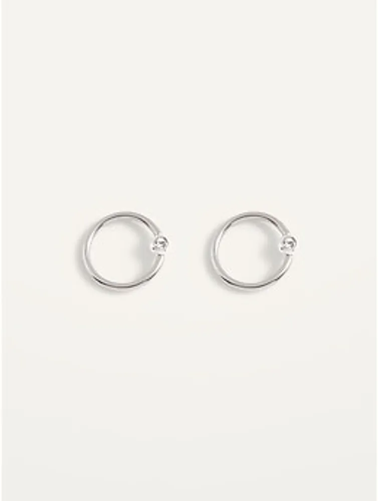 Sterling Silver Rhinestone Cartilage Earrings For Women