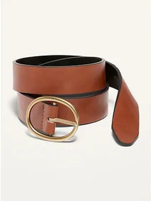 Reversible Faux-Leather Belt For Women (1.25-Inch
