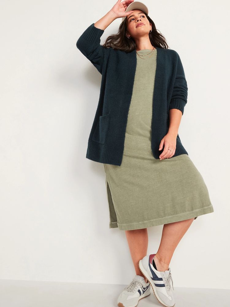 Cozy-Knit Open-Front Cardigan Sweater for Women