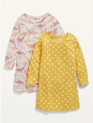 2-Pack Long-Sleeve Nightgown for Toddler Girls
