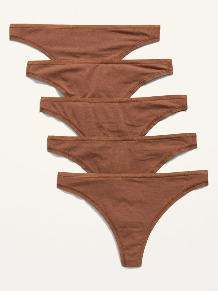Supima Cotton-Blend Thong Underwear 5-Pack