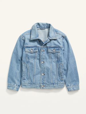 Gender-Neutral Oversized Jean Trucker Jacket for Kids