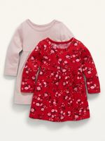 2-Pack Long-Sleeve Jersey Dress for Baby