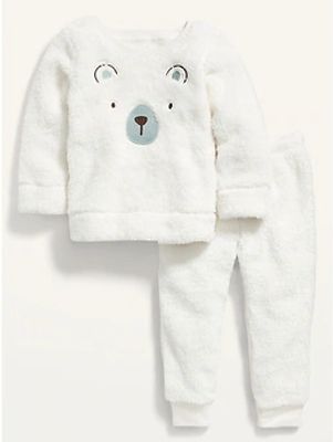 Unisex Loose-Fit Cozy Sherpa Pajama Set for Toddler & Baby