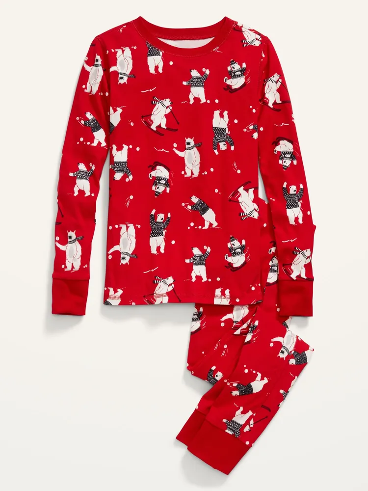 Gender-Neutral Matching Print Snug-Fit Pajama Set for Kids