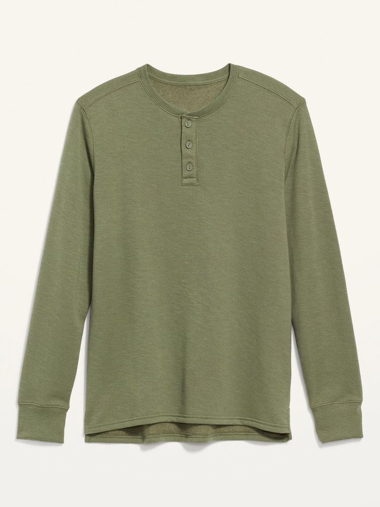 Cozy Soft-Brushed Long-Sleeve Henley Sweatshirt for Men