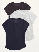 Short-Sleeve Breathe ON Slub-Knit Basic T-Shirt 3-Pack for Women