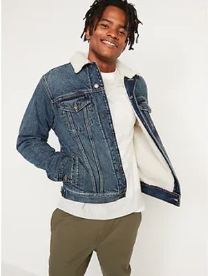 old navy sherpa lined jean jacket