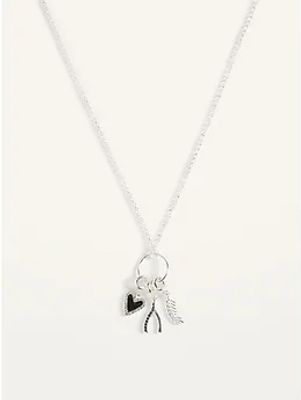 Silver-Toned Multi-Pendant Necklace for Women