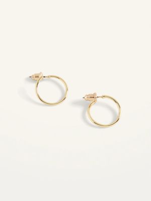 Real Gold-Plated Spiral Hoop Earrings for Women