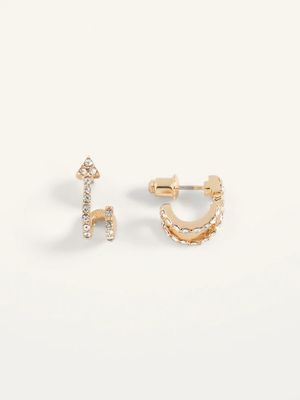 Gold-Toned Pav Arrow Stud Earrings for Women