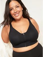 High-Support PowerSoft Zip-Front Sports Bra for Women 38DDD-48D