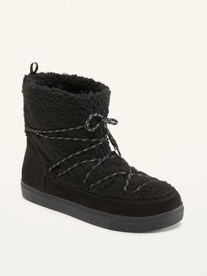 Faux-Fur-Lined Sherpa Boots for Women