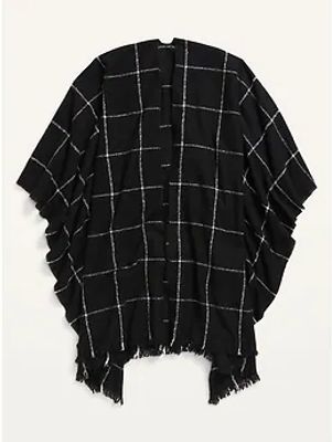 Cozy Flannel Poncho Blanket Scarf For Women