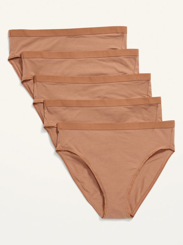 Mid-Rise Cotton-Blend Bikini Underwear 5-Pack