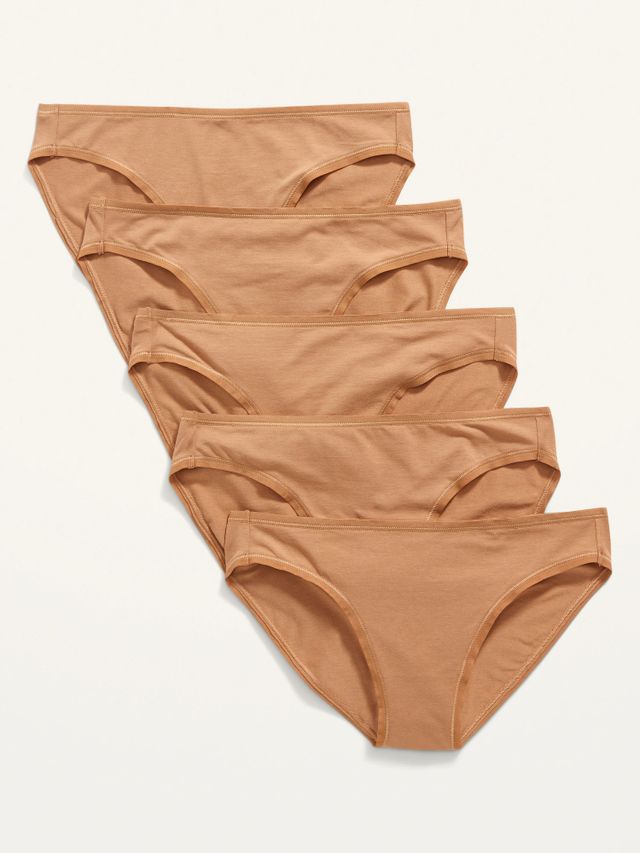 High-Waisted Cotton Bikini Underwear 5-Pack