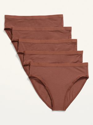 High-Waisted Supima Cotton Bikini Underwear 5-Pack for Women