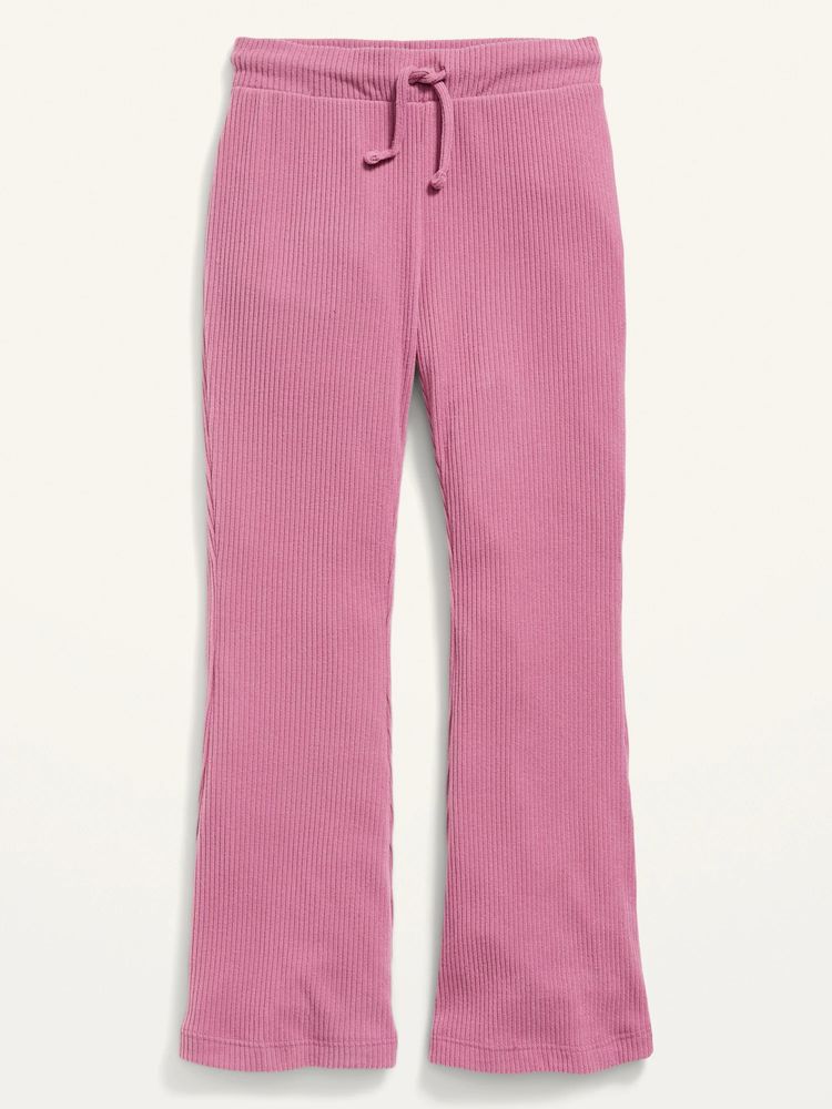 Cozy Rib-Knit Flared-Leg Sweatpants for Girls