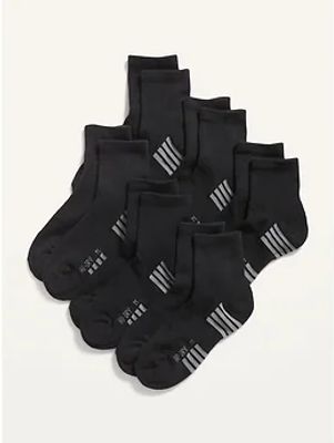 Go-Dry Quarter Crew Socks 6-Pack for Boys