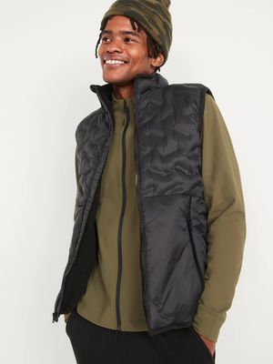 Water-Resistant Sherpa-Lined Puffer Vest for Men