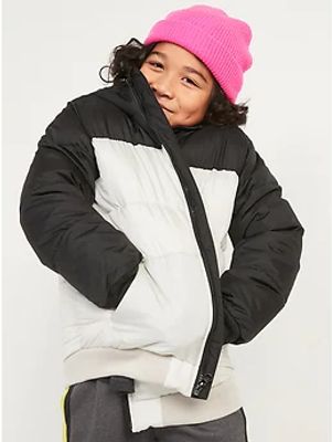 Water-Resistant Hooded Frost-Free Puffer Jacket for Boys