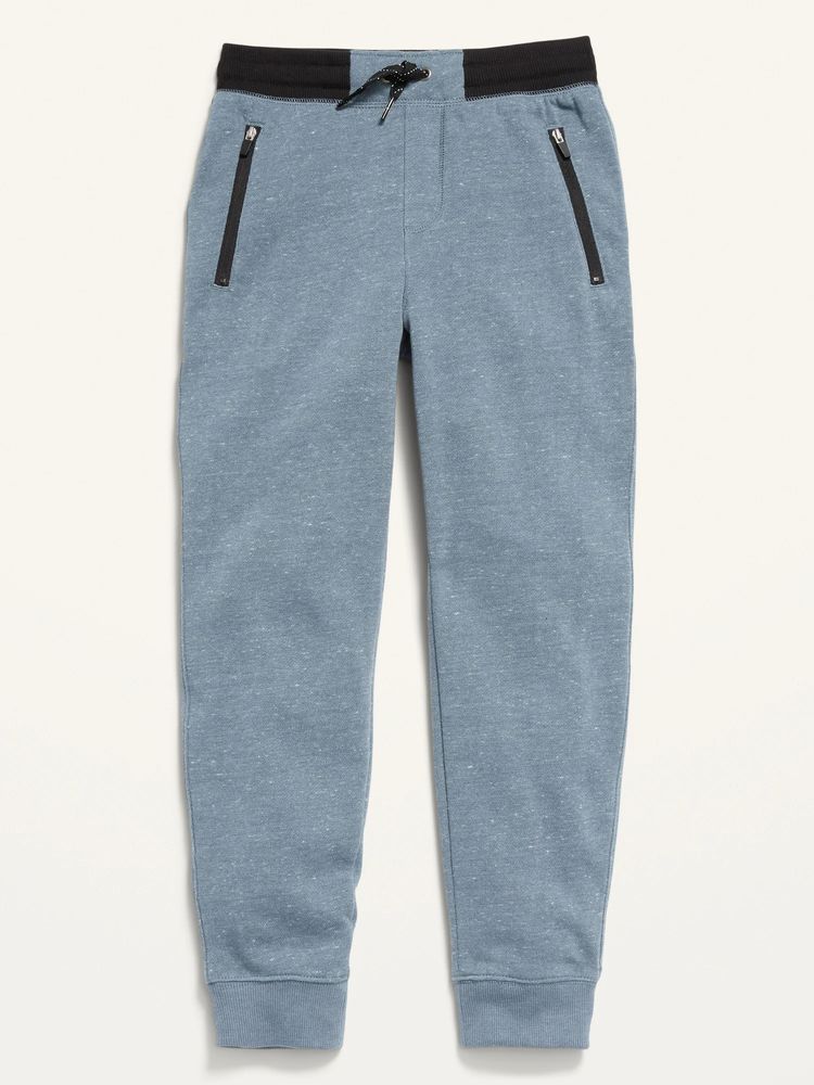 Cozy Fleece Zip-Pocket Jogger Sweatpants for Boys