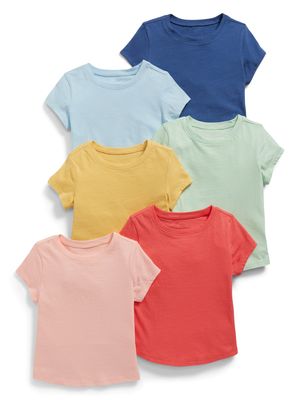 Crew-Neck T-Shirt 6-Pack for Toddler Girls