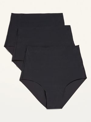 Soft-Knit No-Show Bikini Brief Underwear 3-Pack for Women