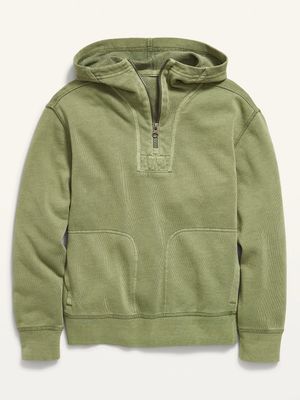 French Terry Quarter-Zip Utility Hoodie for Boys