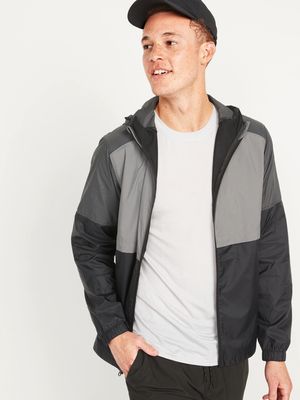 Packable Hooded Ripstop Windbreaker Jacket for Men