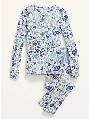 Gender-Neutral Snug-Fit Printed Pajama Set for Kids