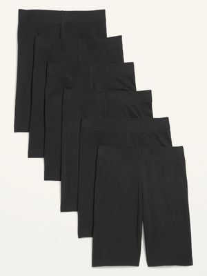 High-Waisted Biker Shorts 6-Pack for Women - 8-inch inseam