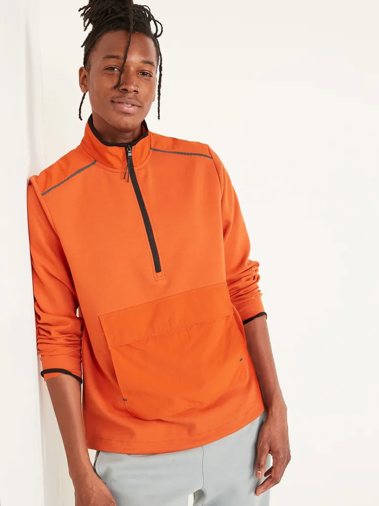 Dynamic Fleece Hybrid Half-Zip Mock-Neck Sweatshirt for Men