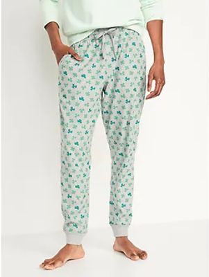 Printed Flannel Jogger Pajama Pants for Men