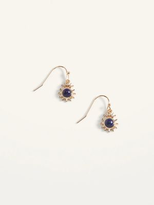 Gold-Toned Lapis Lazuli Drop Earrings for Women