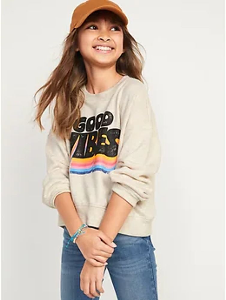 Graphic Crew-Neck Sweatshirt for Girls