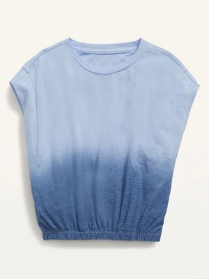 Dolman-Sleeve Cropped Dip-Dye T-Shirt for Girls