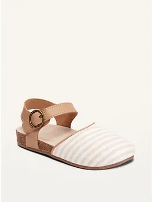 Linen-Blend Clog Sandals for Toddler Girls