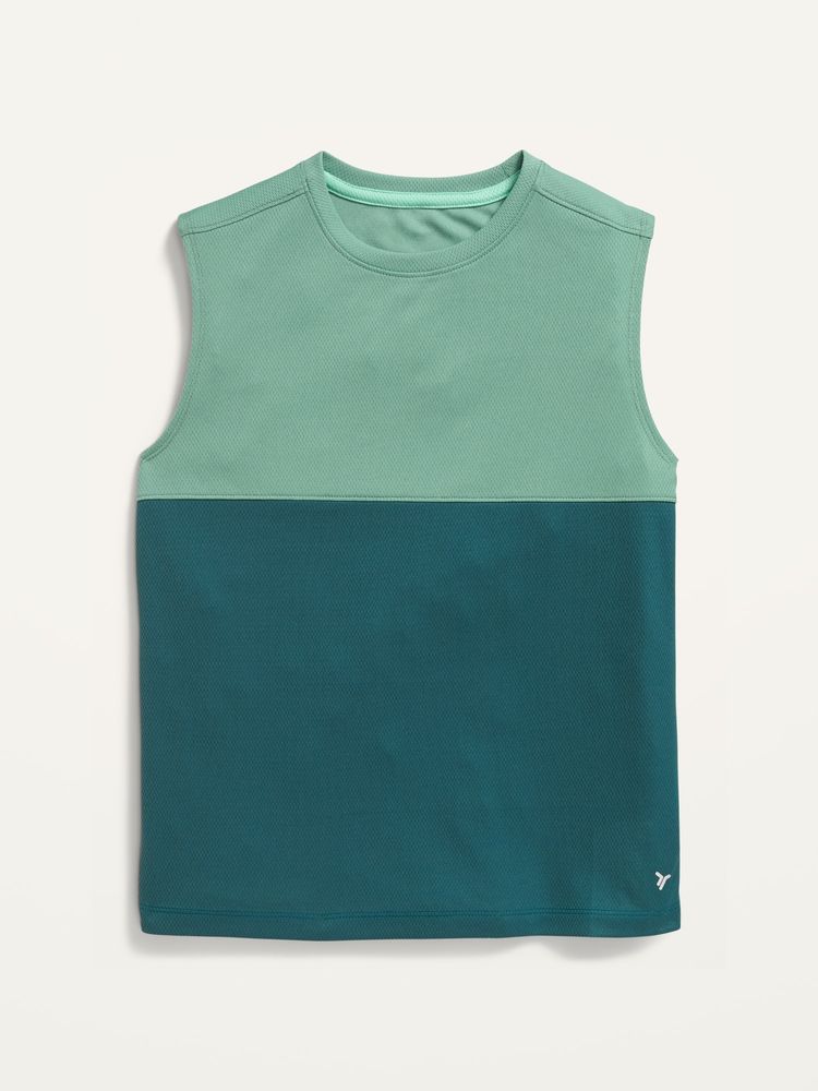 Color-Blocked Go-Dry Cool Mesh Tank Top for Boys