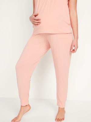 Maternity Rollover-Waist Ultra-Soft Sunday Sleep Jogger Pants